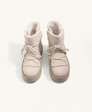 Замшевые ботинки на платформа с отворотом- Заказать в России