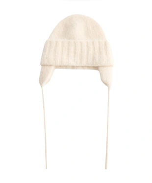 Вязаная шапка-ушанка- Заказать в России