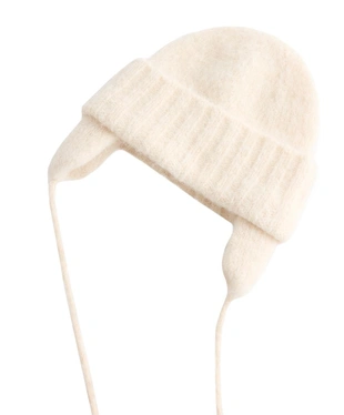 Вязаная шапка-ушанка- Заказать в России