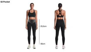 Легинсы COMPRESSIVE с завышенной талией, длиной до щиколотки и карманами- Заказать в России