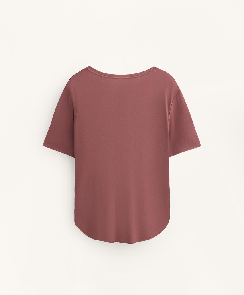 Футболка из смесового модала с короткими рукавами