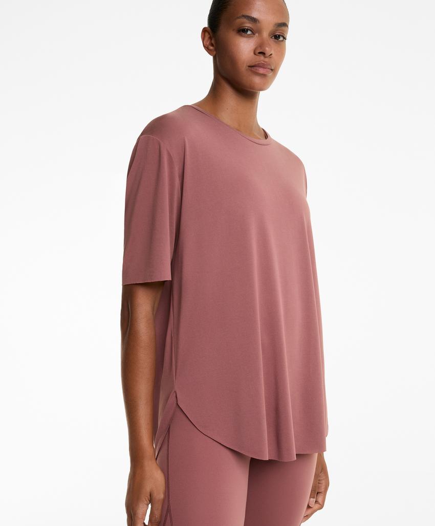 Футболка из смесового модала с короткими рукавами