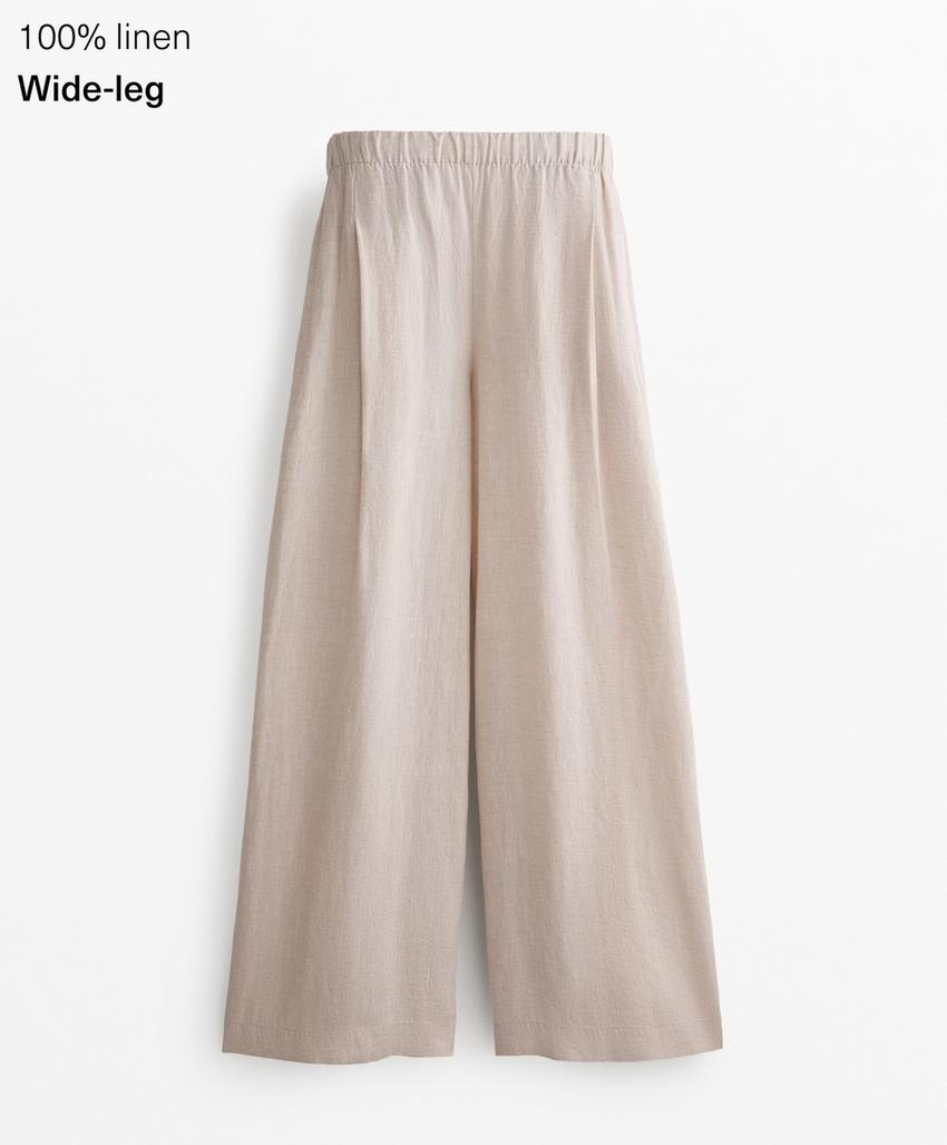 Широкие брюки 100% лен