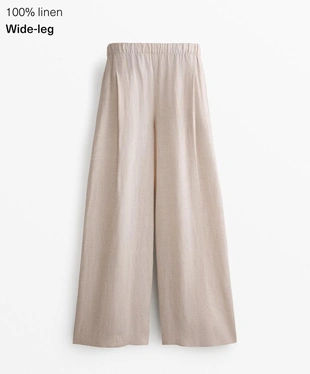 Широкие брюки 100% лен- Заказать в России
