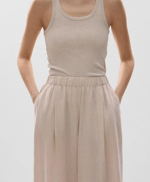 Широкие брюки 100% лен- Заказать в России