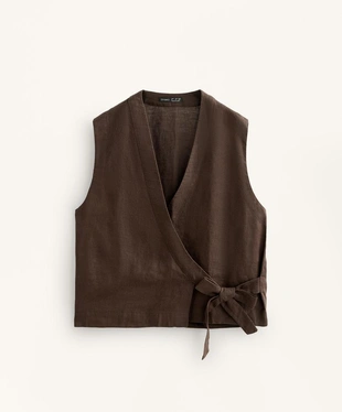 TOP на запах с завязками из 100%-го льна- Заказать в России