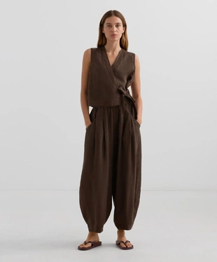 TOP на запах с завязками из 100%-го льна- Заказать в России