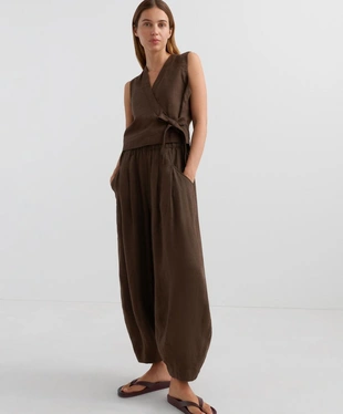 TOP на запах с завязками из 100%-го льна- Заказать в России