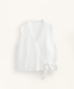 TOP на запах с завязками из 100%-го льна- Заказать в России