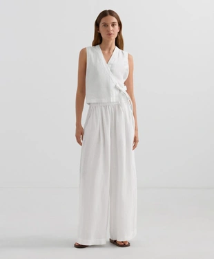 TOP на запах с завязками из 100%-го льна- Заказать в России