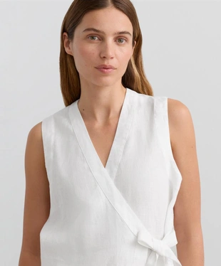 TOP на запах с завязками из 100%-го льна- Заказать в России