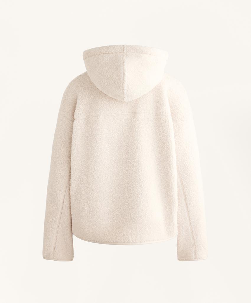 Куртка из искусственной овчины с капюшоном