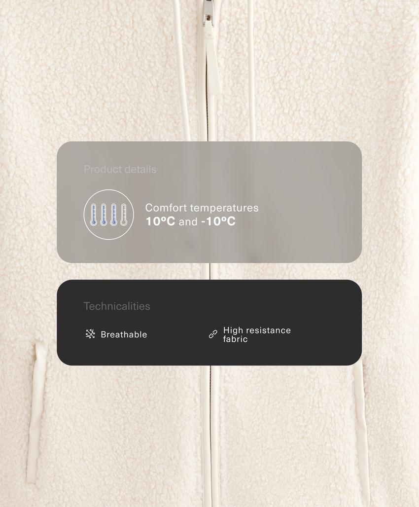 Куртка из искусственной овчины с капюшоном