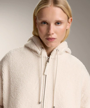 Куртка из искусственной овчины с капюшоном- Заказать в России