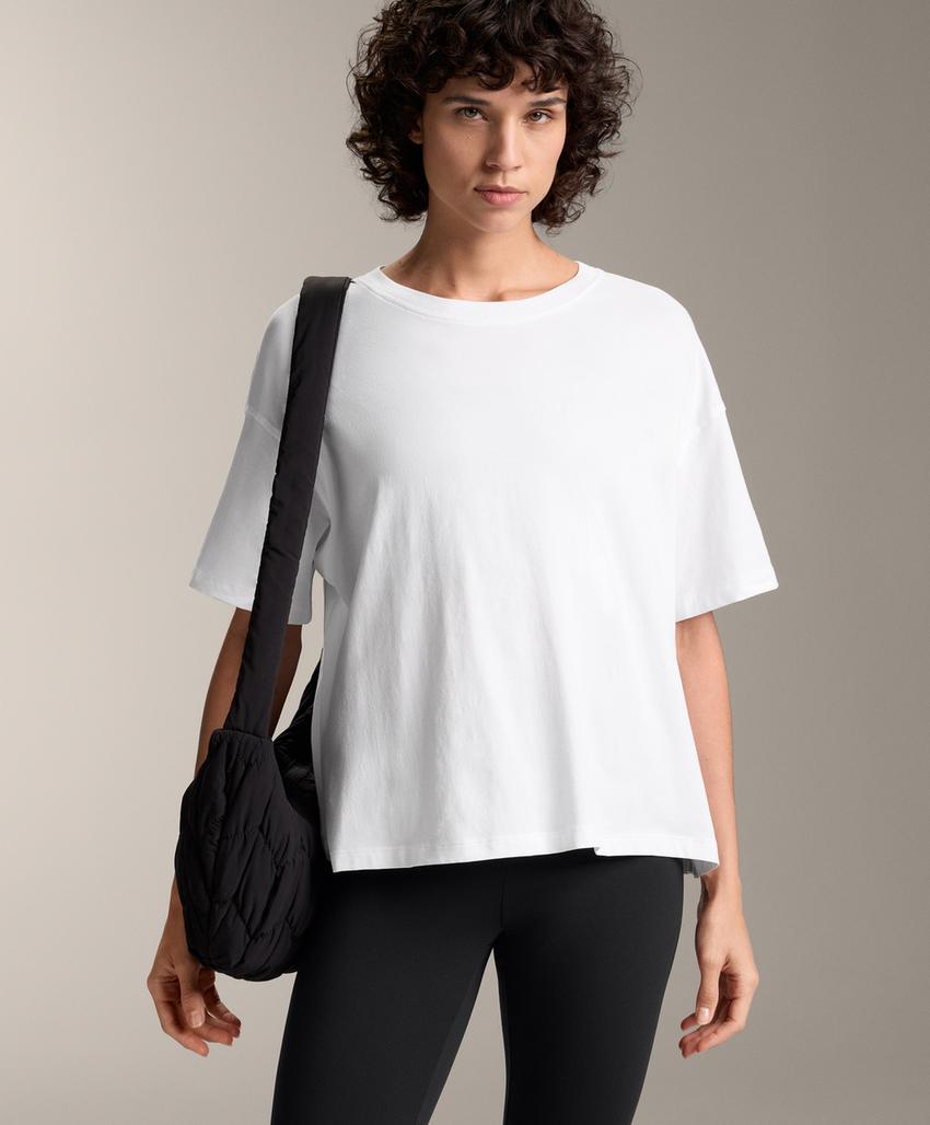 Футболка квадратного кроя из смесового хлопка с короткими рукавами