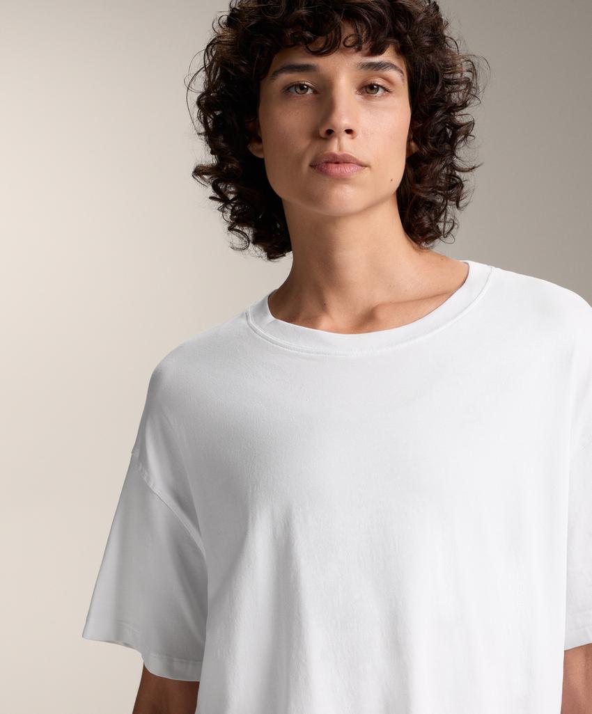 Футболка квадратного кроя из смесового хлопка с короткими рукавами