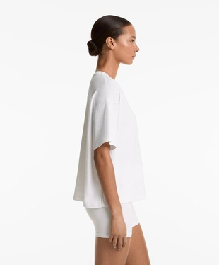 Футболка квадратного кроя из смесового хлопка с короткими рукавами- Заказать в России