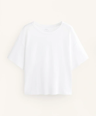 Футболка квадратного кроя из смесового хлопка с короткими рукавами- Заказать в России