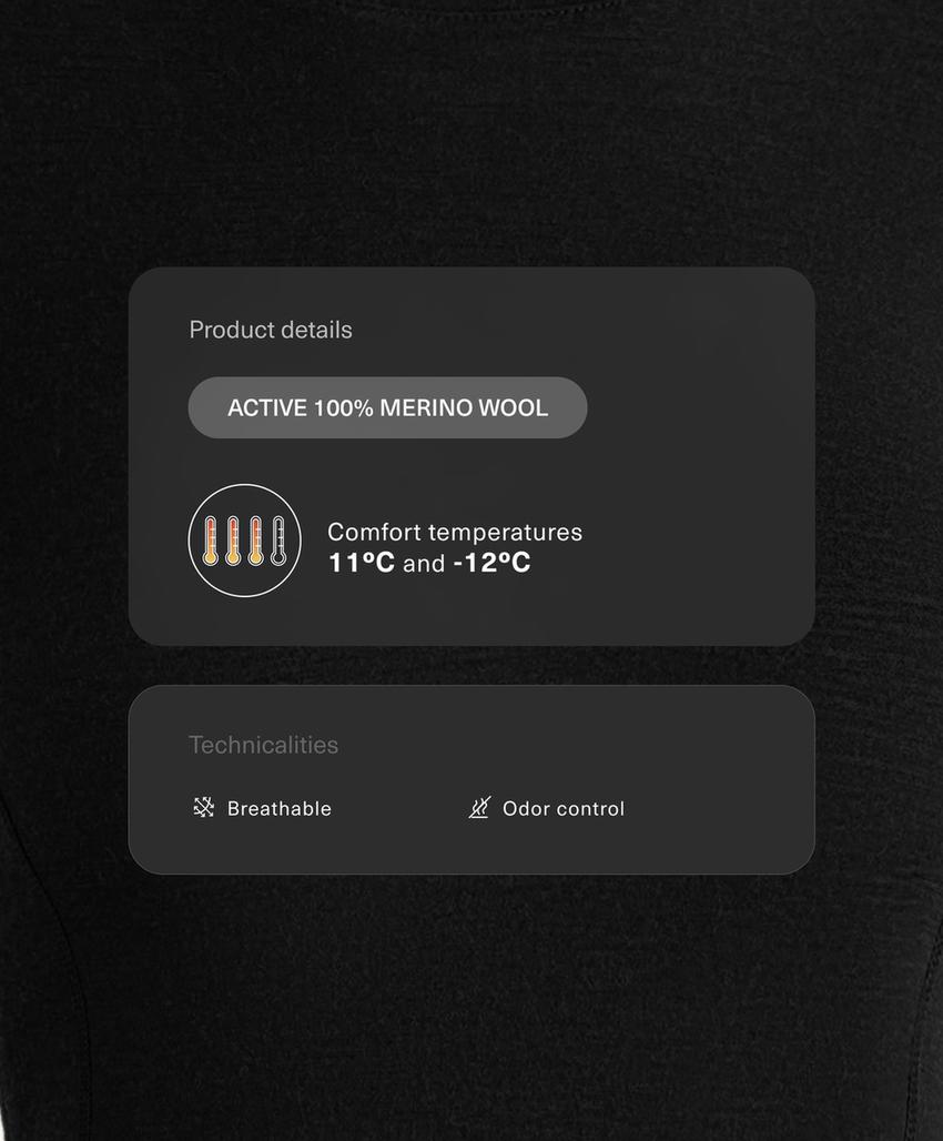 Бесшовная футболка-термобелье из мериносовой шерсти