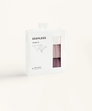 3 бесшовных трусов танга SEAMLESS из мягкой ткани- Заказать в России