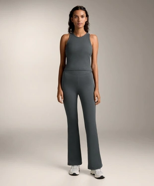 Удлиненный топ-майка в рубчик из смесового модала- Заказать в России