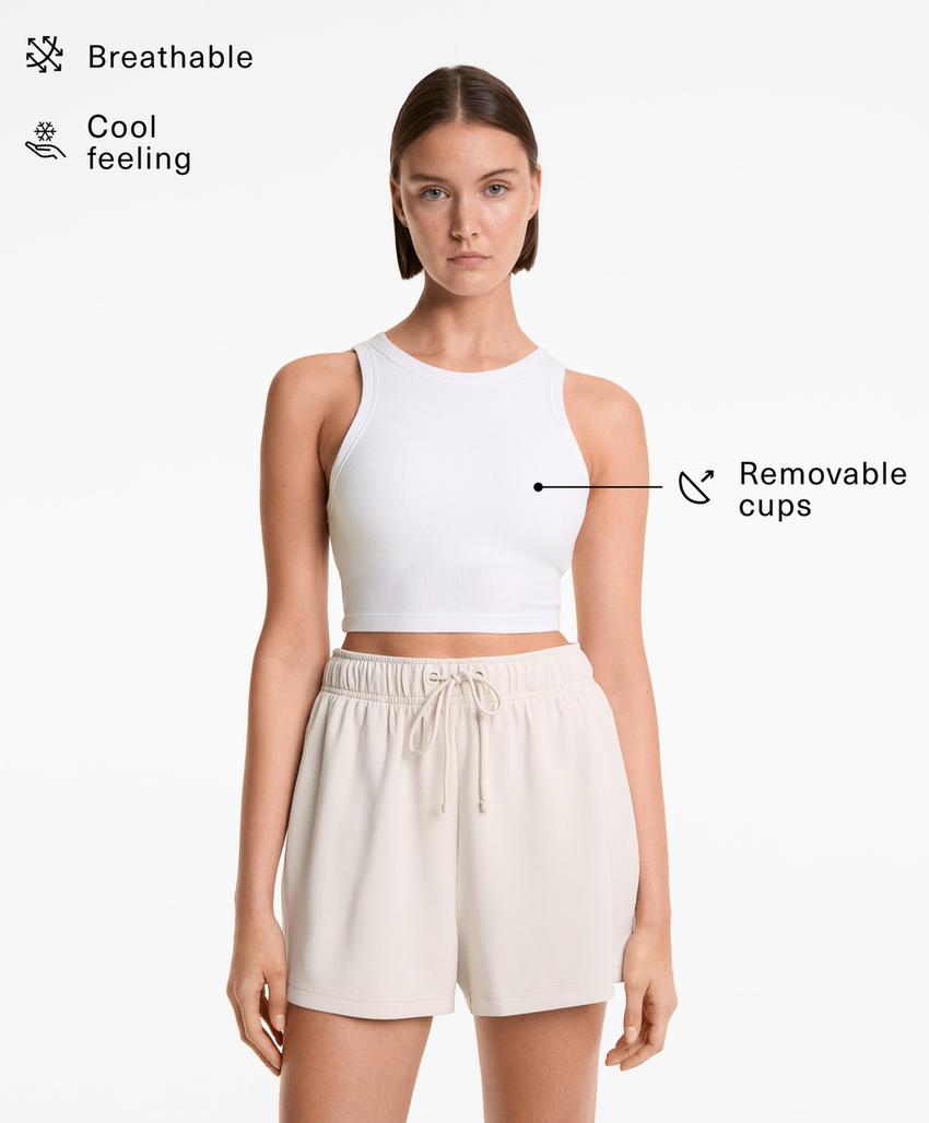 Tank top из смесового модала с чашками