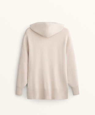 Длинный вязаный джемпер с капюшоном- Заказать в России