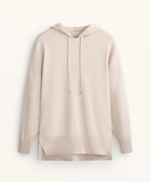 Длинный вязаный джемпер с капюшоном- Заказать в России