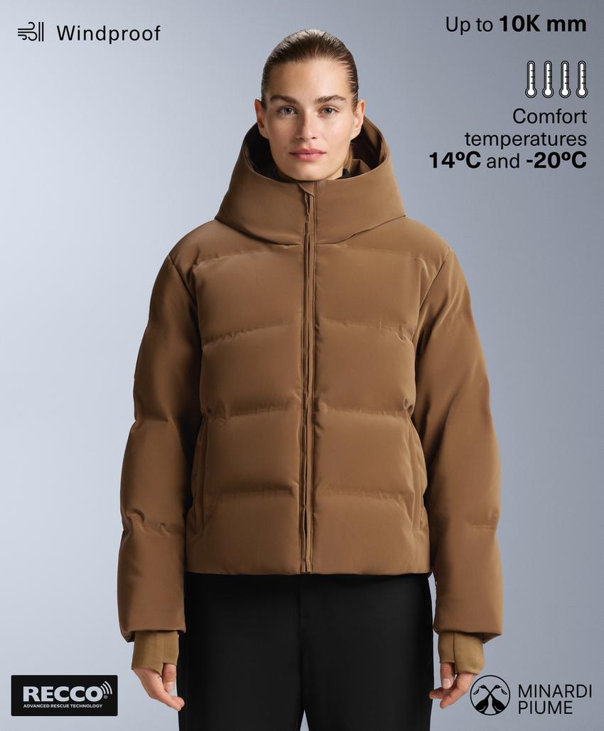 Водостойкая стеганая куртка SKI из атласа с пухом MINARDI PIUME