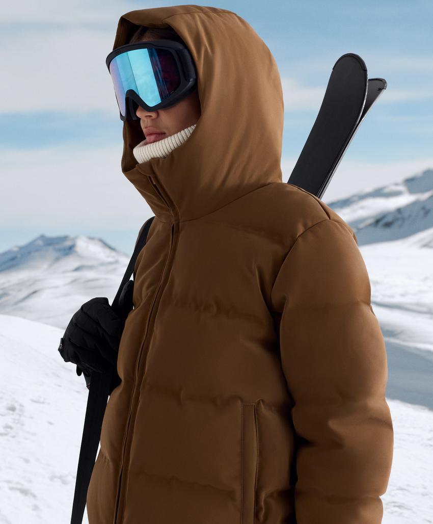 Водостойкая стеганая куртка SKI из атласа с пухом MINARDI PIUME