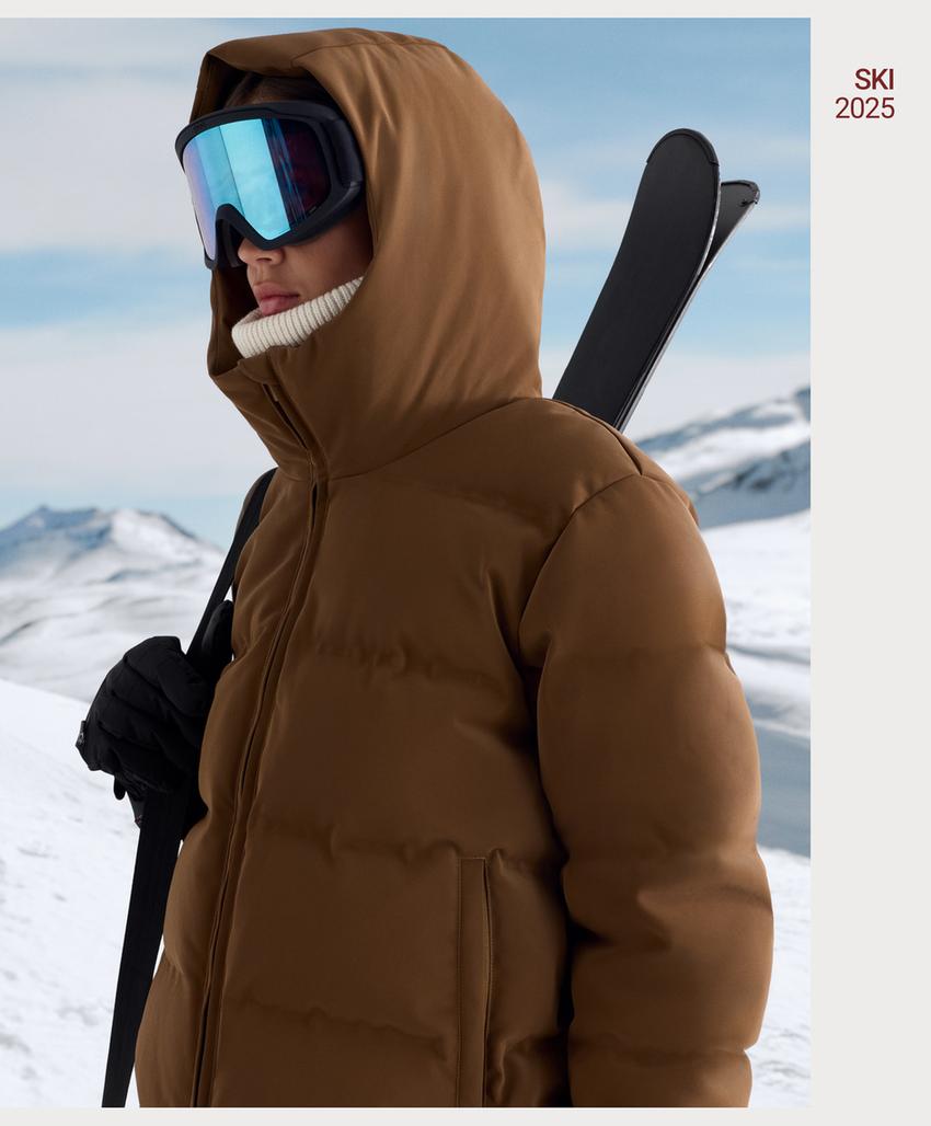 Водостойкая стеганая куртка SKI из атласа с пухом MINARDI PIUME