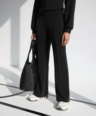 Прямые брюки с рельефным швом из модала с мягкой отделкой- Заказать в России