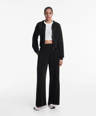 Прямые брюки с рельефным швом из модала с мягкой отделкой- Заказать в России