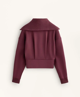 FITTED WAIST KNIT COLLAR JACKET WITH BRUSHED MODAL- Заказать в России