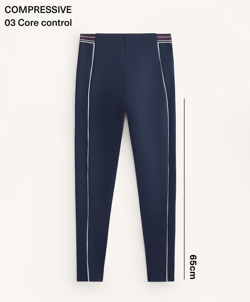 Легинсы Compressive с высокой посадкой, компрессионным поясом, 65 см