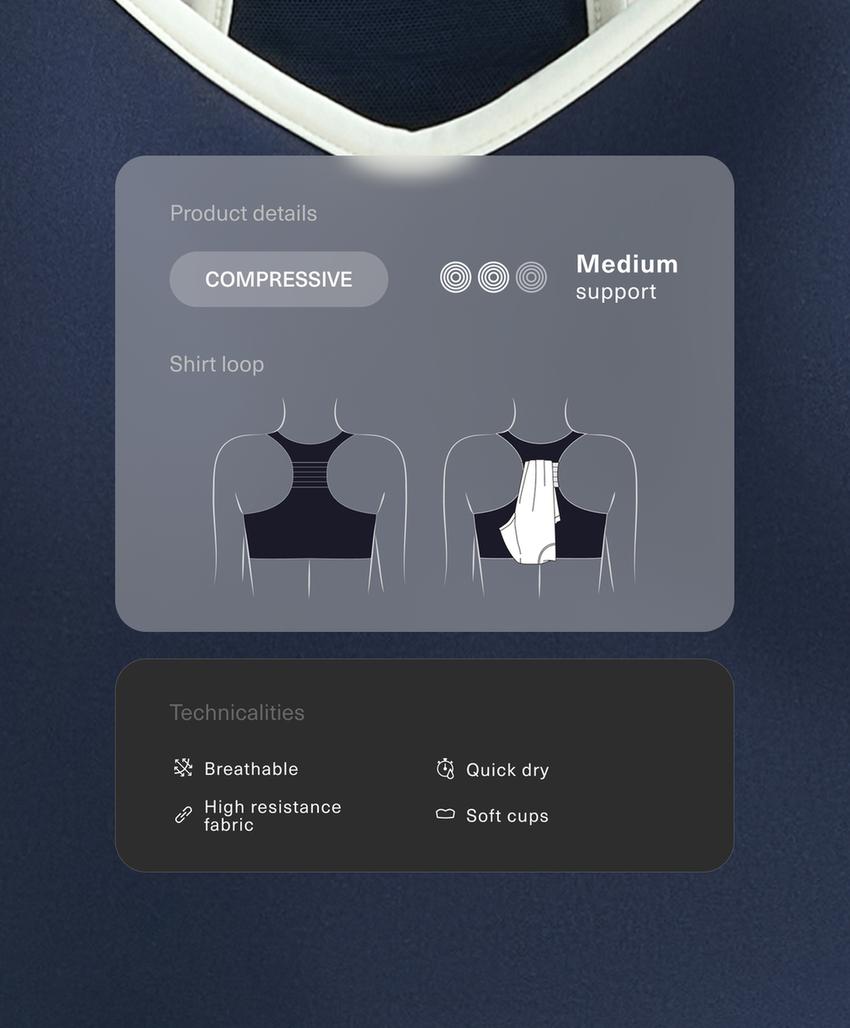 Спортивный топ средней поддержки с резиновыми вставками