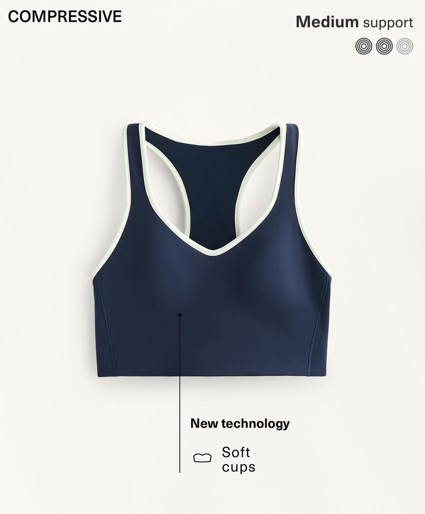 Спортивный топ средней поддержки с резиновыми вставками