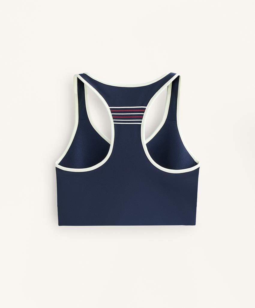 Спортивный топ средней поддержки с резиновыми вставками