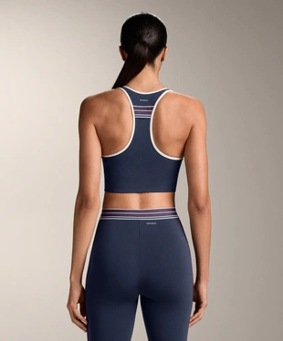 Спортивный топ средней поддержки с резиновыми вставками- Заказать в России