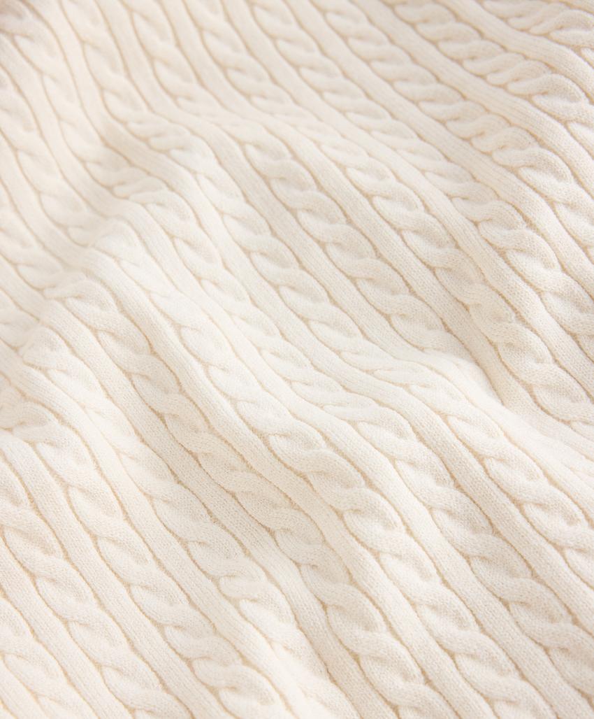 Вязаный джемпер поло с узором «мини-косы»