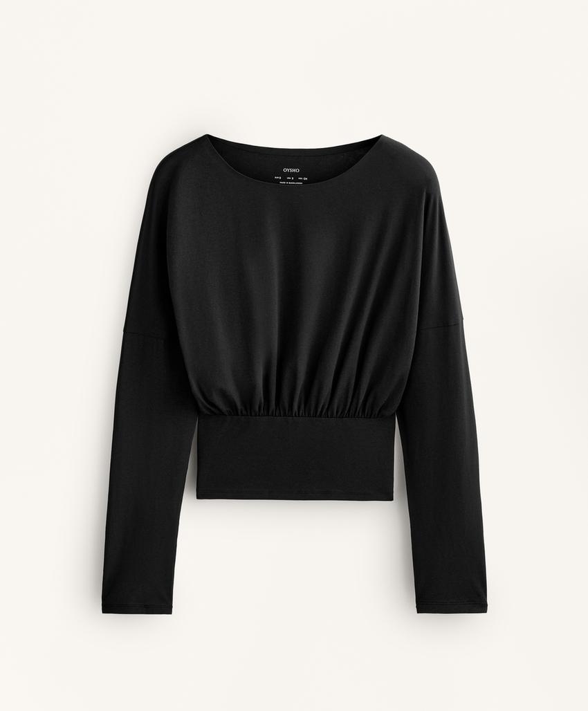 Футболка с приталенной талией из смесового хлопка