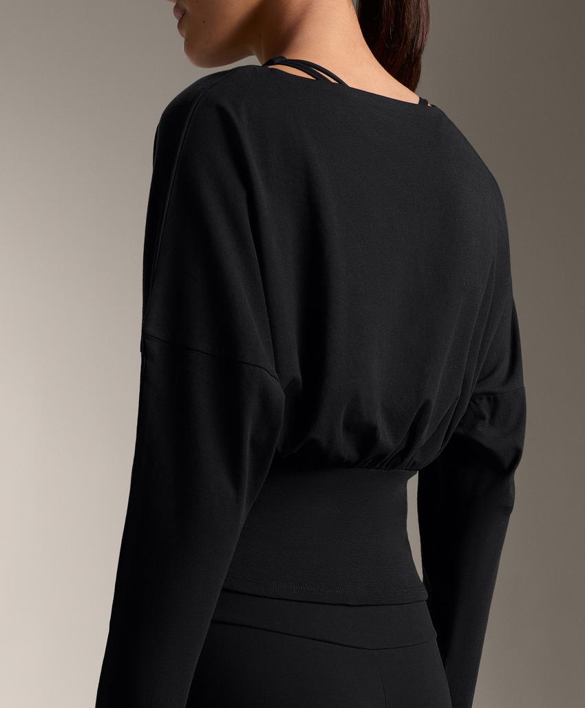 Футболка с приталенной талией из смесового хлопка