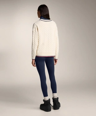 Вязаный свитер с V-образным вырезом и узором «мини-косы»- Заказать в России