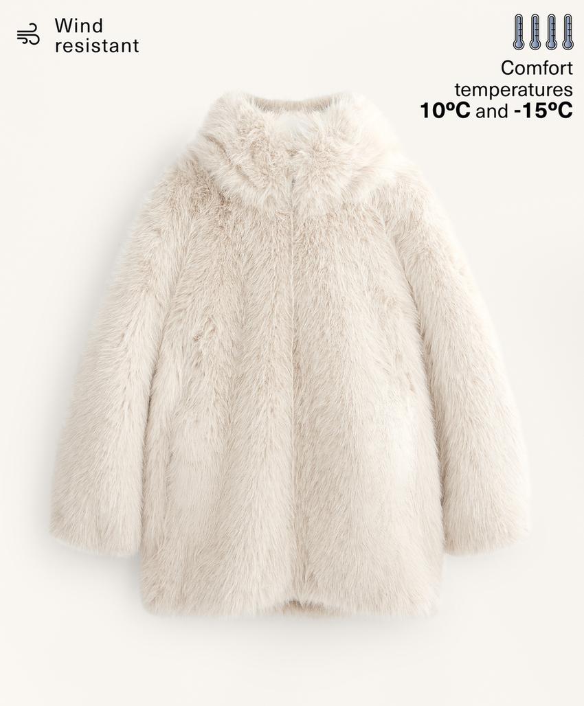 Куртка с капюшоном из искусственного меха