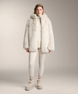 Куртка с капюшоном из искусственного меха- Заказать в России