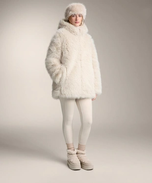 Куртка с капюшоном из искусственного меха- Заказать в России