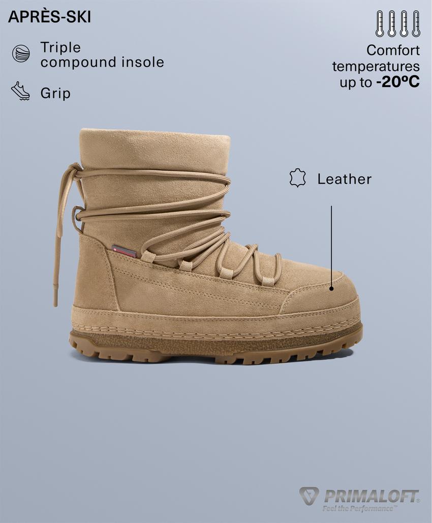 Ботинки из технической разделанной кожи на шнуровке