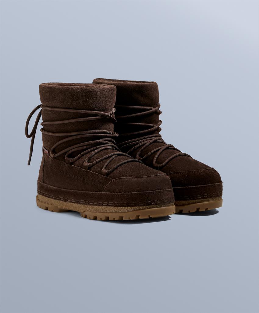 Технические замшевые ботинки со шнуровкой