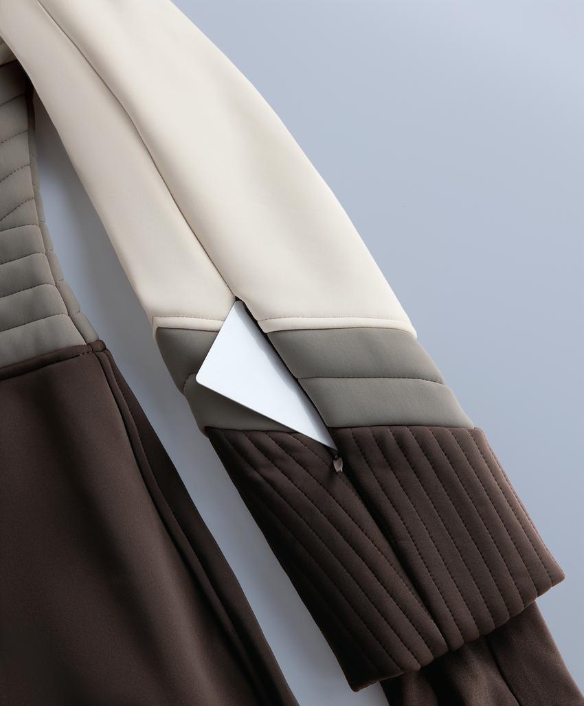 Водостойкий облегающий эластичный комбинезон SKI в стиле колор-блок