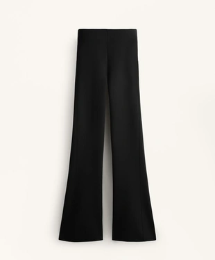 Расклешенные брюки с высокой посадкой и эффектом неопрена- Заказать в России